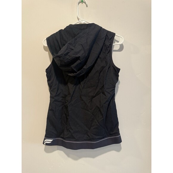 Fabletics Hooded Zip Up Windbreaker Kennedy Vest Jacket XSMALL Black Nylon Mesh - Picture 4 of 5